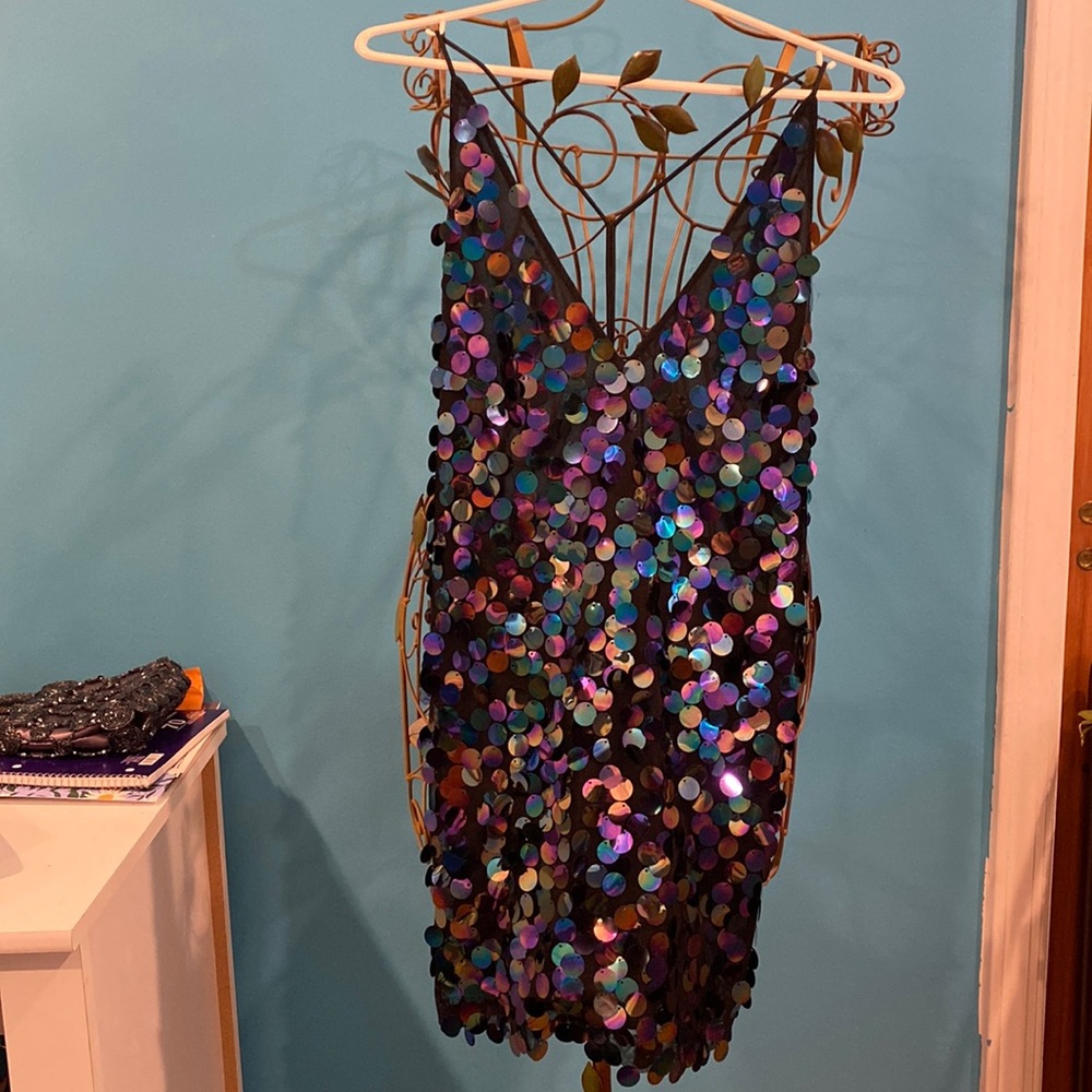 NWOT Motel Open Back Sequin Dress